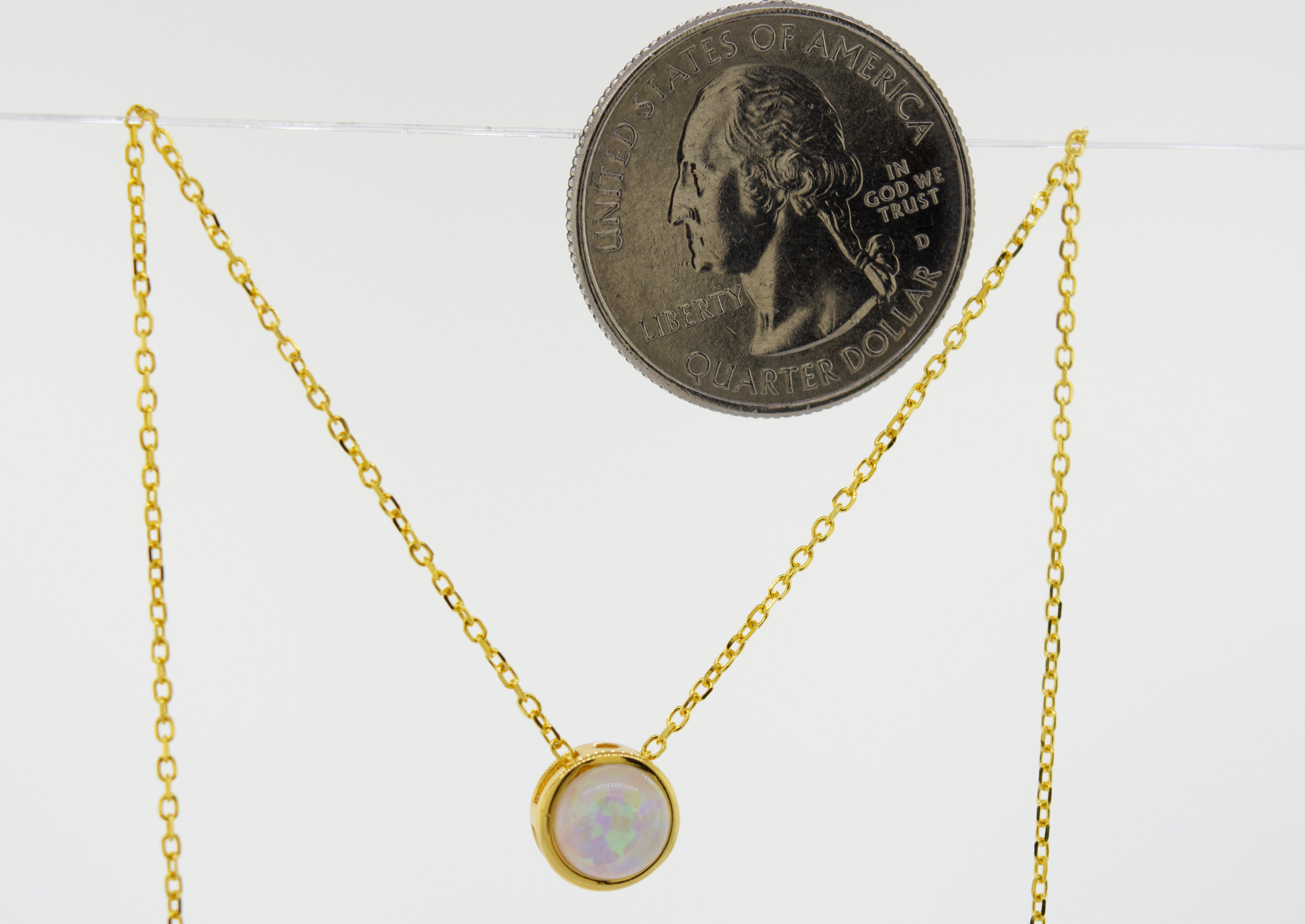 Australian Opal Pendant Necklace 14K Yellow Gold